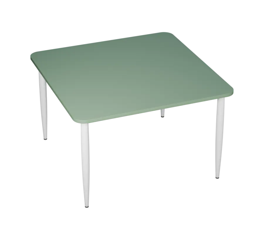 PLAYFORM 226 modulární hravé stoly, výška 750 mm, kovová podnož bílá, deska 25 mm, šedo-zelinkavá